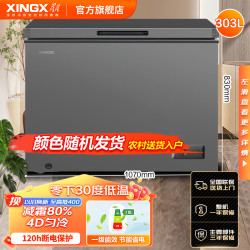 星星 303升单温家用商用冷藏冷冻冰柜单温卧式大容量冷柜