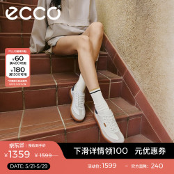 ecco 休闲鞋女 舒适耐磨轻盈百搭牛皮板鞋德训鞋 柔酷11号235813 砂砾灰/白色/海洋蓝23581361580 37