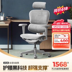 Ergonor 金豪B 2代 人体工学电脑椅 银白色 美国网款