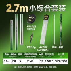 汉鼎 适用 钓鱼竿套装+浮漂+子线双钩线组