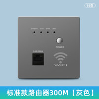 家恩 嵌入式86型墙壁wifi无线路由器 POE供电ap千兆网线全屋WIFI面板 220V供电灰色标准款300M
