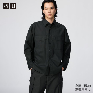 优衣库 合作款 男士工装宽松长袖衬衫 484136
