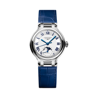 浪琴(LONGINES)瑞士手表 心月系列 月相机械皮带女表L81264712