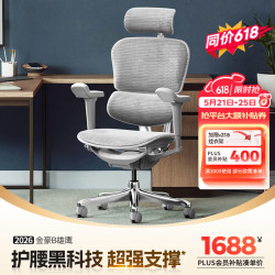 Ergonor 金豪B 2代 人体工学电脑椅 银白色 美国网款