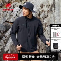 MAMMUT Comfort 男士户外徒步舒适轻便轻量防泼水软壳夹克外套 黑色 L