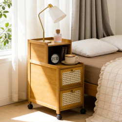 礼奈 实木床头柜小型迷你简约现代置物架超窄夹缝收纳柜卧室极窄床边柜