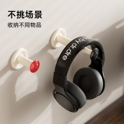 简特 Scalable Hook PH-DB2387 免打孔挂钩 伸缩挂钩1个装 红色圆帽 奶油杆身