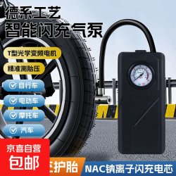 德系工艺 车载电动打气泵 便携自动测胎压 表显款