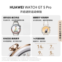 华为 WATCH GT 5 Pro 智能手表 46mm 钛空银 钛金属表带