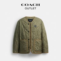 COACH 男士军绿色绗缝无领夹克
