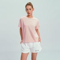 Champion 26春夏新款女士圆领短袖T恤休闲纯棉草写LOGO