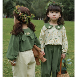 幼悠 女童百搭衬衫2025秋季新款儿童洋气娃娃领长袖衬衣上衣C2817
