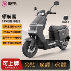爱玛 领航2025A526 双碟电动车 72V高续航摩托车电池