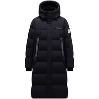 坦博尔 情侣鹅绒连帽羽绒服男女长款冬季加厚外套TF236769 （反季更划算）
