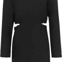 Massimo Dutti 女式腰部镂空设计黑色长袖连衣裙