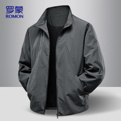 罗蒙 抗皱 男士夹克 灰 XL