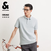 杰克琼斯 杰克·琼斯（JACK&JONES）夏季无忧搭翻领polo衫男士凉感短袖衣服刺绣简约百搭品牌男装 浅蓝灰C42 L (180)