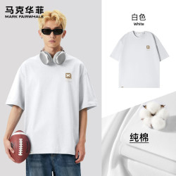 马克华菲 26夏季新款双纱纯棉250G短袖T恤
