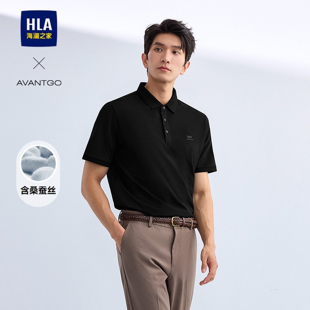 移动端：海澜之家 含桑蚕丝 男士POLO衫