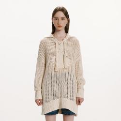 TEENIE WEENIE 小熊女装春夏款针织衫宽松镂空钩花套头毛衣女