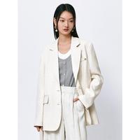 太平鸟 立体提花西装领女式西服