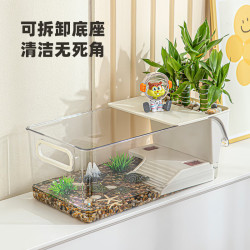 科万鸿 乌龟饲养缸生态造景家用玻璃缸小型别墅水陆两用养乌龟专用缸鱼缸