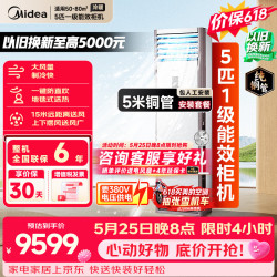 美的中央空调 5匹柜式空调 5匹柜机 双排铜管 一级能效 RFD-120LW/BSDN8Y-PA401(1)A 5米管