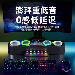 新乐欣 NR-555 蓝牙音箱 电竞麦克风氛围灯 黑色