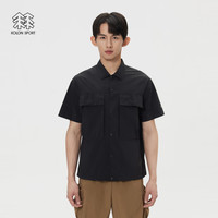 KOLON SPORT 可隆 LHSH5MTK07-BK 多口袋梭织短袖衬衫 黑色 L