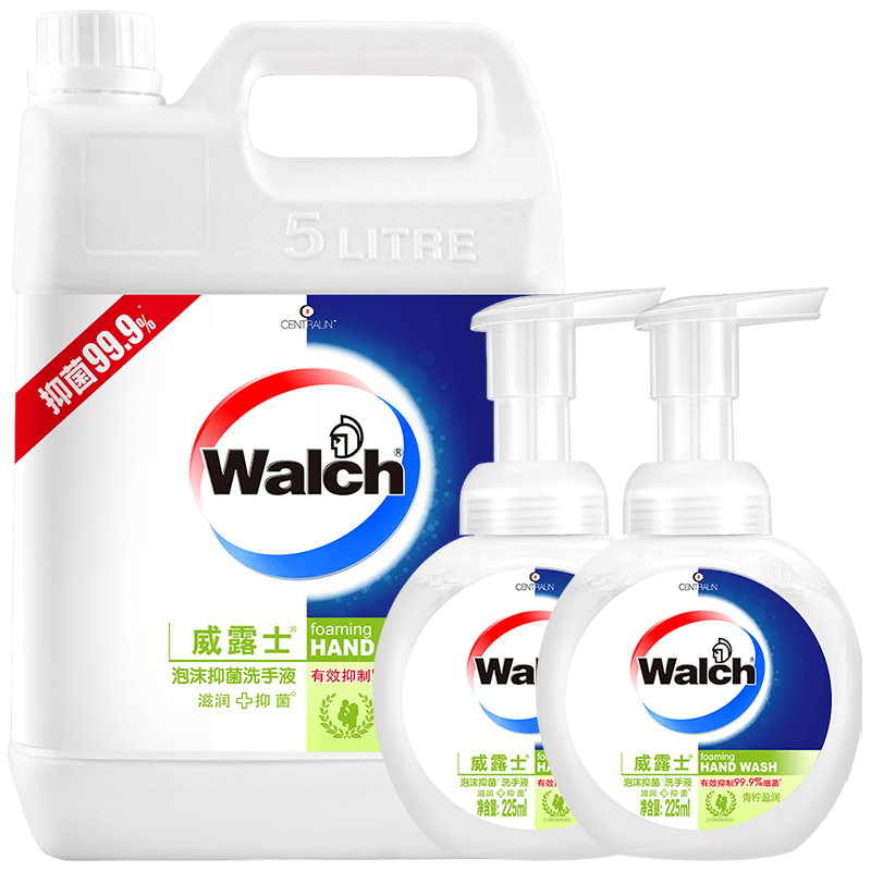 威露士泡沫洗手液 青柠盈润 5L+225ml*2瓶