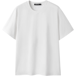 gxgjeans 男装 多色基础纯色简约圆领短袖T恤男生 26夏新品 白色 L (175)