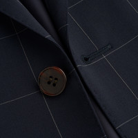 SUITSUPPLY 藏青色格纹羊毛男士西装套装