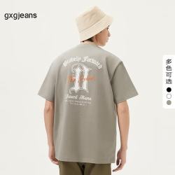 gxgjeans 撞色条纹 男士T恤