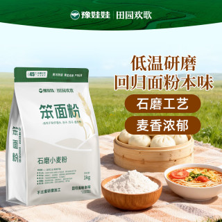 豫娃娃 石磨小麦粉2斤 笨面粉 无添加小麦粉 包子馒头饺子面条家用面粉 石磨面粉2斤