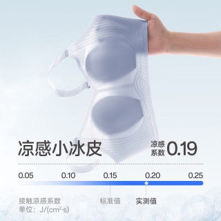 PLUS会员：芬腾 小冰皮夏季薄款粉底液光面无钢圈文胸 FB26960903浅蓝 L