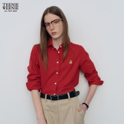 TEENIE WEENIE 【低调老钱风】小熊轻薄舒适全棉牛津纺女衬衫 三色可选