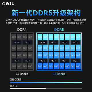 金邦 巨蟹升级版 DDR5 6000 C36 32GB(16G×2) 黑色 台式机内存
