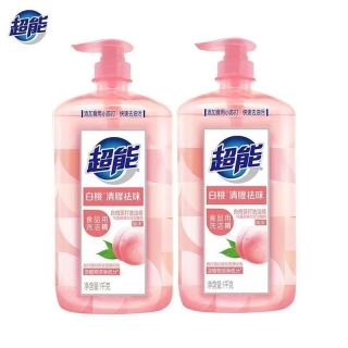 超能 白桃洗洁精1kg*2大瓶实惠装清腥祛味去油污洗碗液