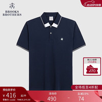 Brooks Brothers 男士拼接领口设计感休闲POLO衫 4004