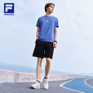 FILA斐乐 吸湿速干 净雪蓝 L 男士针织短袖T恤