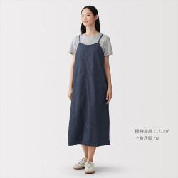 無印良品 MUJI 无印良品 女式 木棉混 轻量牛仔 吊带连衣裙 女装裙子
