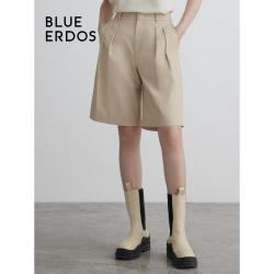 BLUE ERDOS 春夏款西装短裤通勤简约宽松棉质直筒短裤女