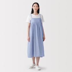 無印良品 MUJI 无印良品 女式 木棉混 双层纱织 吊带连衣裙 女装春季