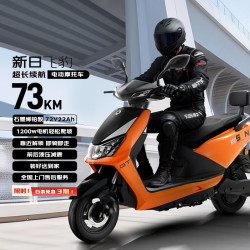 新日 电动摩托车飞豹前后液压减震家用代步车烈焰橙