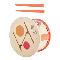 Hape 838613 炫彩双面乐感木鼓 婴幼儿童益智玩具