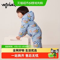 woobaby 宝宝羽绒连体衣保暖羽绒服冬季外出外套秋冬装婴儿童