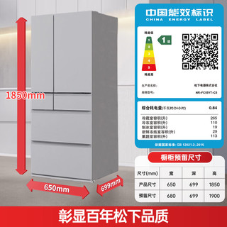 松下 NR-FC55YT-C5 536L法式多门冰箱