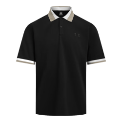 安德玛 Courtcore 男子罗纹Polo衫 黑色 2XL