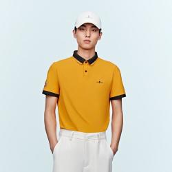 比音勒芬 男士POLO衫 防晒面料 夏季活力橙色 防晒翻领短袖 男装