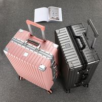 开旅 铝框拉杆箱 28英寸 经典黑 杯托架+轴承轮 旅行箱